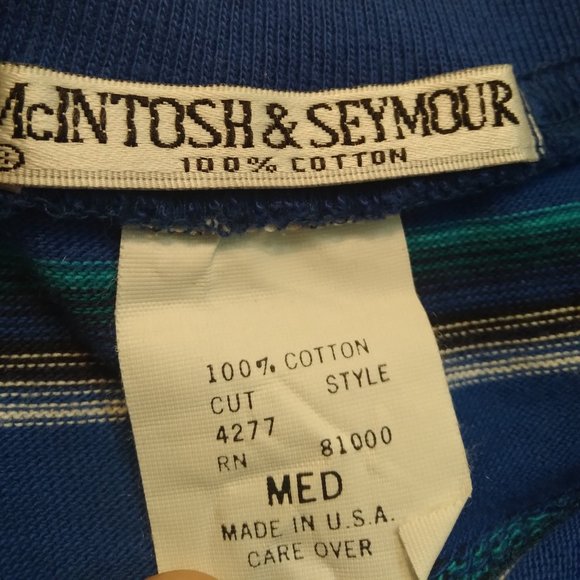 Vintage 90s McIntosh & Seymour Striped Aztec Pattern T-Shirt - Picture 4 of 7